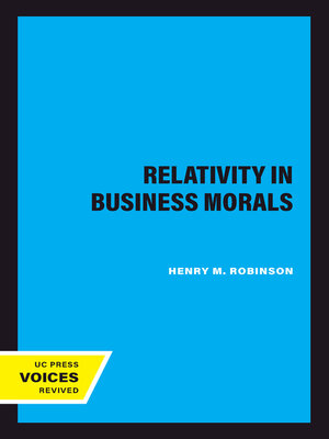 cover image of Relativity in Business Morals